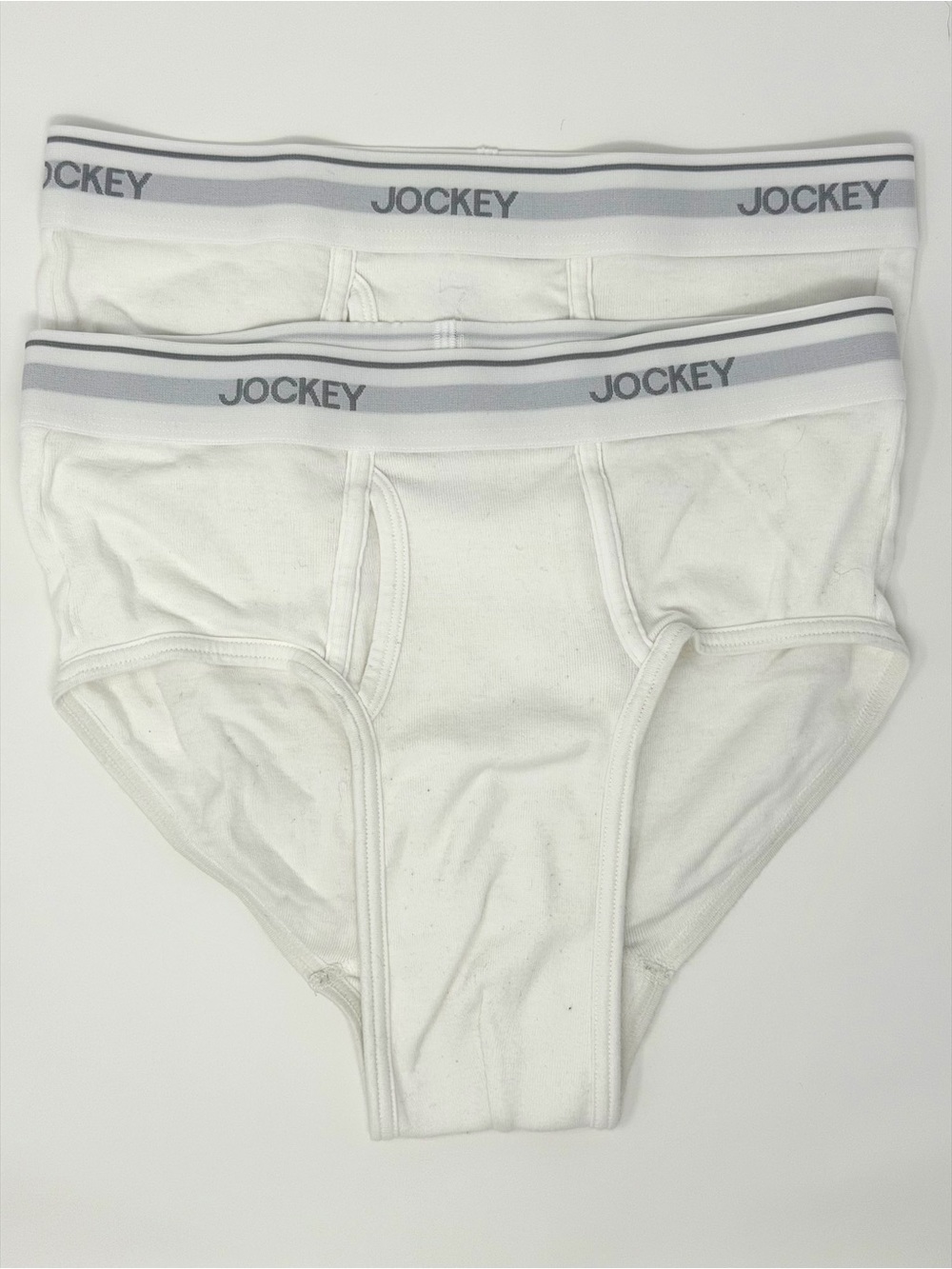 2 Pairs Men's Jockey White Briefs - Small